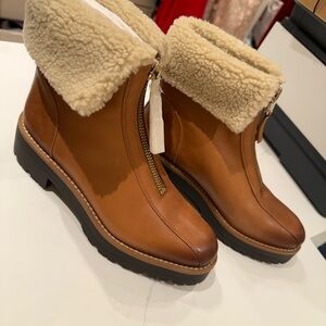 Sam Edelman Brown Shearling Winter Boots